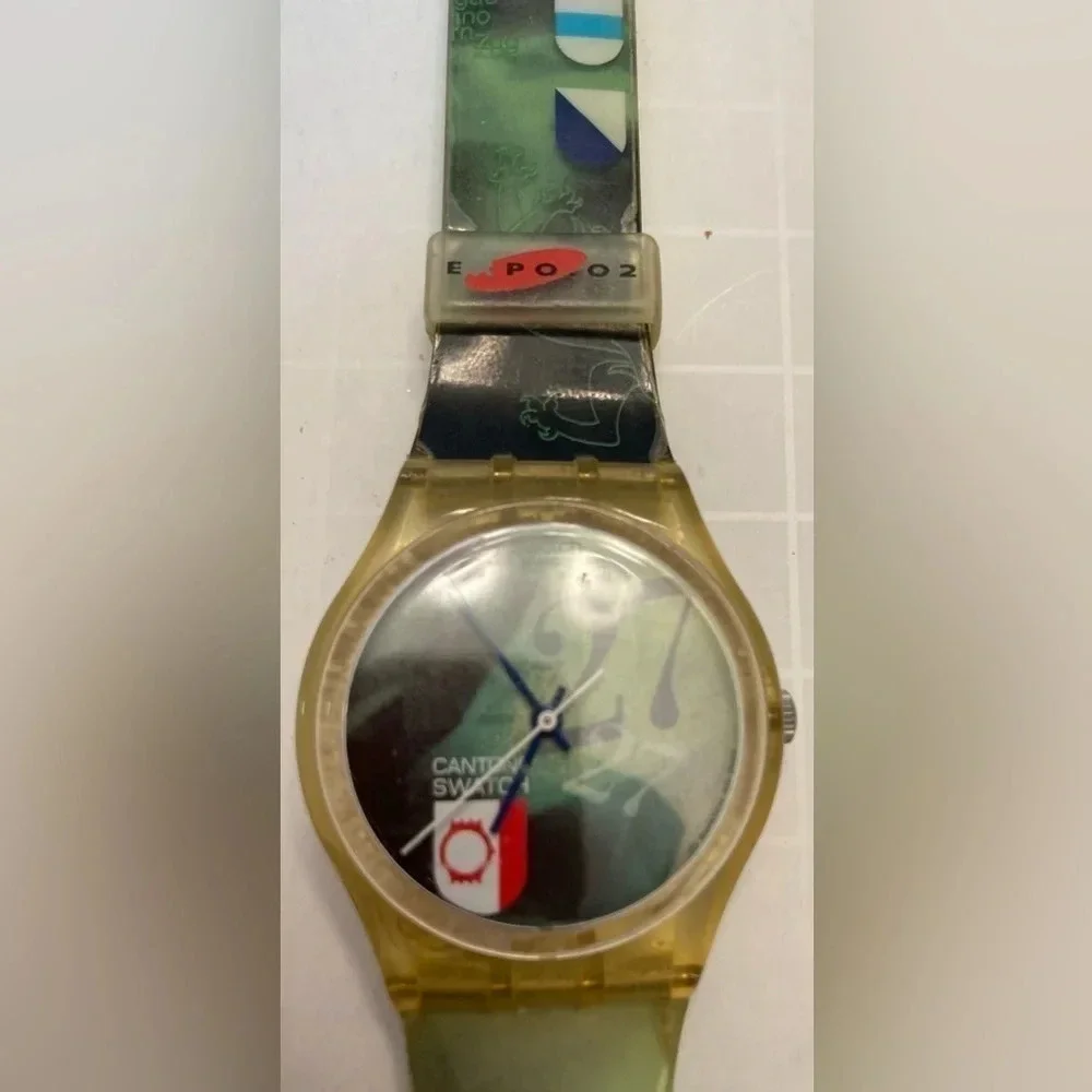 SWATCH Watch Vintage Olympics Men’s Women’s Unisex Multi-National Flags RARE HTF